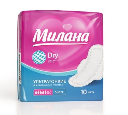 Прокладки для критических дней 10шт Dry Super Ультрат