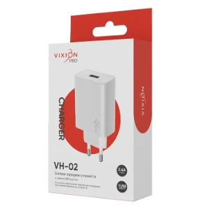 Сетевое зарядное устройство PRO VH-02 1-USB/2.4A белый