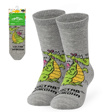 kids 21P76 Носки Дракоша Grigio Melange 19-22