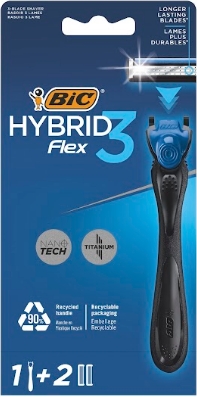 HYBRID 3 FLEX Бритва мужская+2 сменные кассеты
