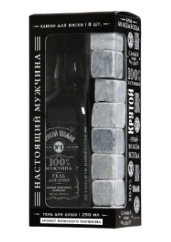 Набор Крутой Мужик Гель для душа Виски 250мл+камни для виски 8шт