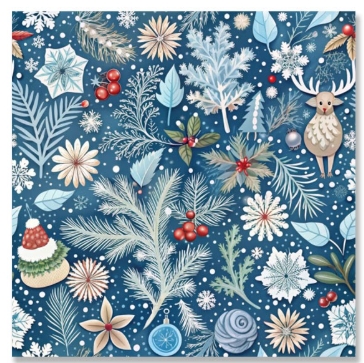 Салфетки НГ 33х33 трехслойные 20шт Зимний орнамент