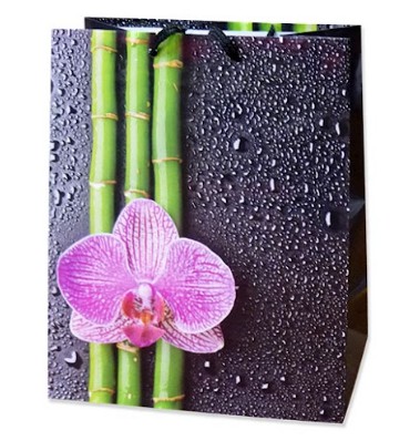 Пакет подарочный бумажный 11х14х6см S орхид