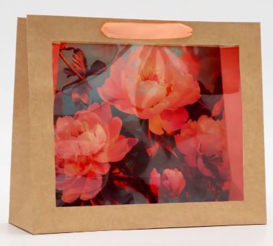 Пакет PVC окно 31х11х26 Пионы