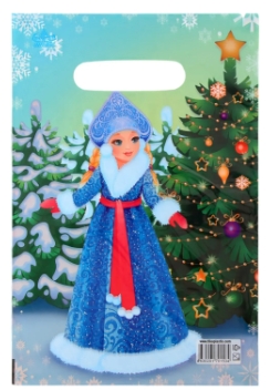 Пакет полиэтиленовый с вырубной ручкой 30х20 Внучка Мороза