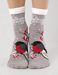 CLEVER Носки женские Д2561 НГ серые снегирь 25-27