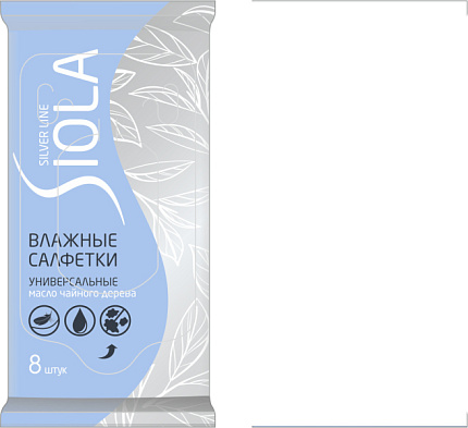 Silver Салфетки влажные унивверсальные Зеленый чай 8шт