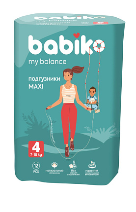 my balance Подгузники 4 7-14кг Maxi 12шт
