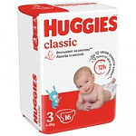 Huggies Classic Подгузники размер S/M midi 4-9кг 16шт