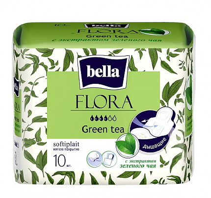Flora Прокладки гигиенически10шт Зелен чай