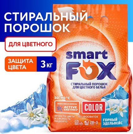 COLOR Стиральный порошк автомат Горный эдельвейс 3кг