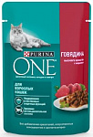 PURINA ONE Корм пауч для взрослых кошек Говядина с морковью 75г