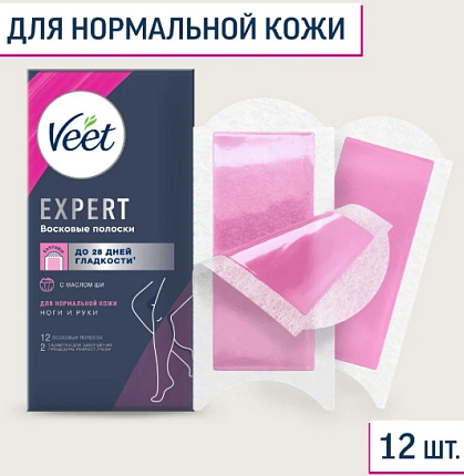 Expert Восковые полоски для нормальной кожи 12шт
