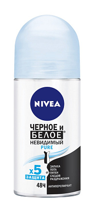 Део-ролик 50мл Pure Невидимый на черном и белом