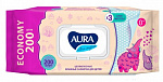 AURA Ultra Comfort Салфетки влажные детские 3хслойные с крышкой 200шт