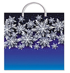 Antella Пакет с платиковой ручкой новогодний 37*34*6 М Синий снежинки