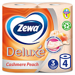ZEWA Туалетная бумага Deluxe 3-х слойная 4шт Персик