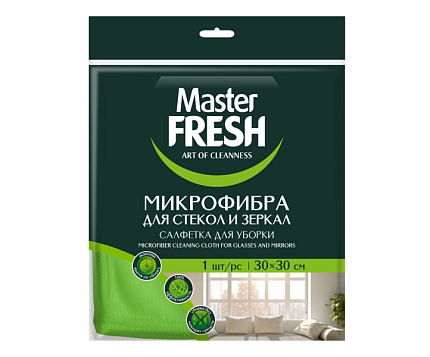 Салфетки для стекла и зеркал из микрофибры 30*30см
