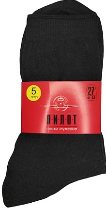 М-02/5 Носки мужские набор 5 пар черные 27