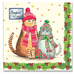 Antella Салфетки НГ 24х24 трехслойные 25шт Друзья