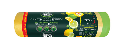 Пакеты для мусора с завязками 35л*15шт Арома