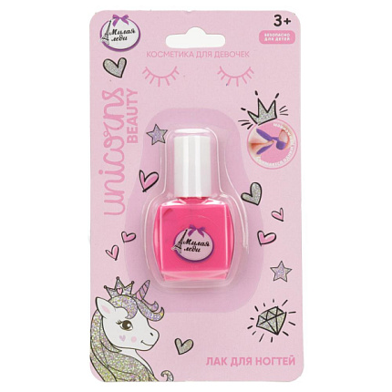 Unicorn Лак для ногтей с блестками розовый