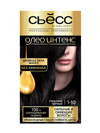 Краска для волос Oleo 1-10 Глубокий чёрный