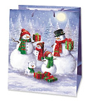 Antella Пакет бумажный подарочный НГ 18х23х10 Снеговик