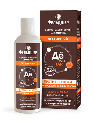 Шампунь дегтярный против перхоти для проблемной кожи головы 190мл