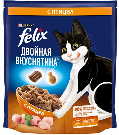 Двойная вкуснятина Корм сухой с птицей 600гр