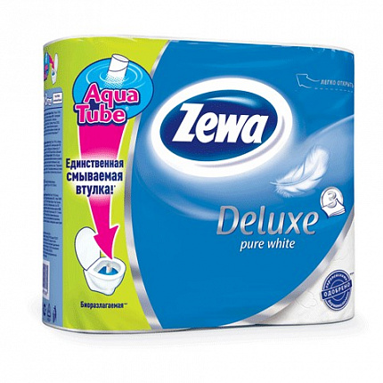 Туалетная бумага Pure White Deluxe 3-х слойная 4шт ZEWA - 2
