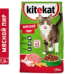 KITEKAT Корм сухой Мясной пир 1,9кг