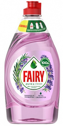 Pure&Clean Средство для мытья посуды Лаванда и розмарин 450мл