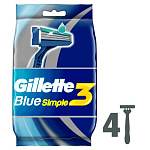 Gillette Бритвы одноразовые Blue Simple 3 4 шт